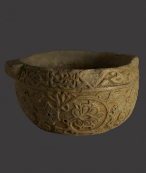 Mediterranean Byzantine Empire Marble Basin or Mortar