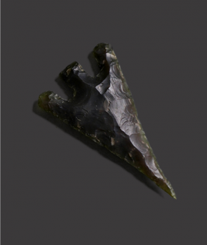 British Bronze Age Barbed-and-Tanged Flint Arrowhead